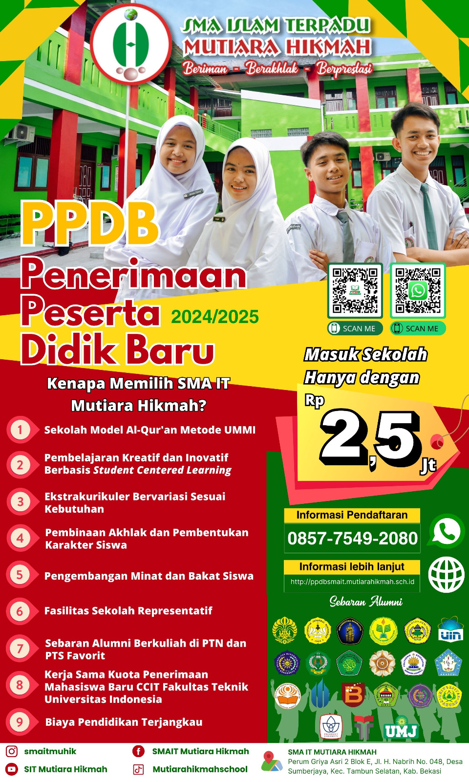 💫 Penerimaan Peserta Didik Baru (PPDB) SMA IT Mutiara Hikmah Tahun Ajaran 2024/2025 💫