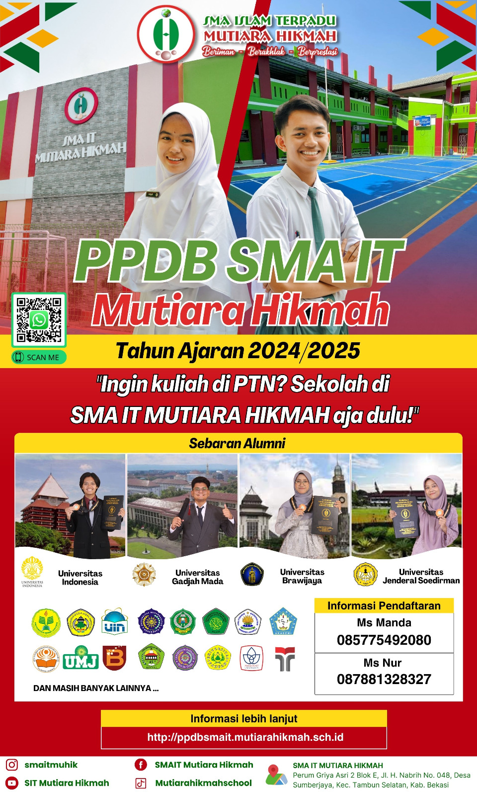 💫 Penerimaan Peserta Didik Baru (PPDB) SMA IT Mutiara Hikmah Tahun Ajaran 2024/2025 💫